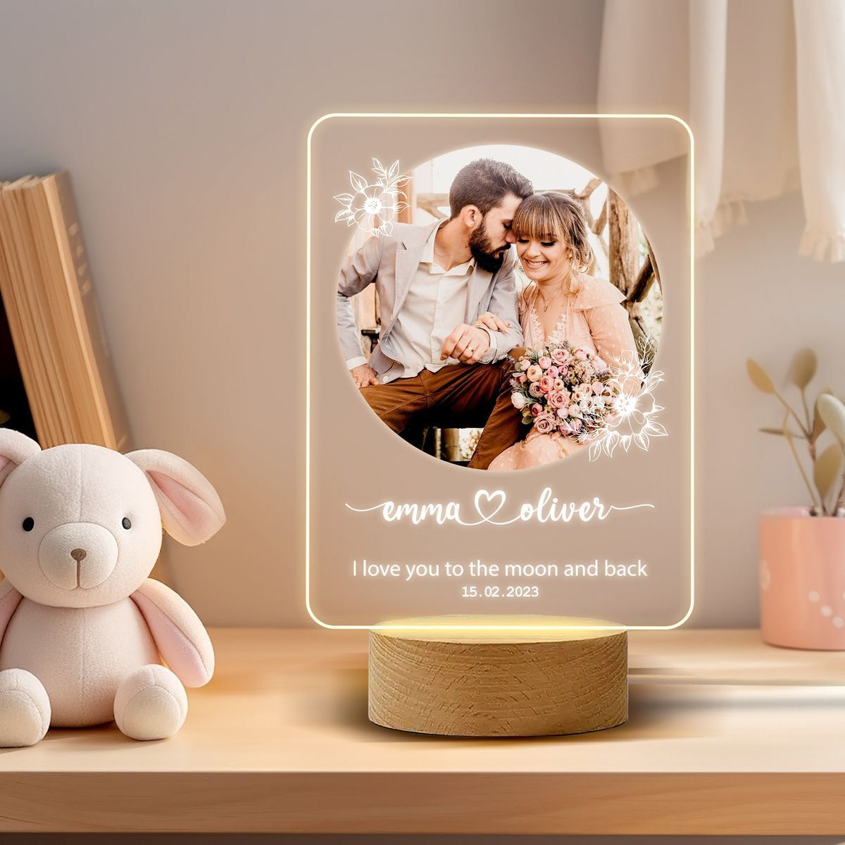 Placa con dedicatoria grabada